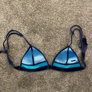 Blue velvet triangl bikini top